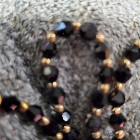 Set of (4) Vintage Black and Gold Bracelets - Picture 2 of 4